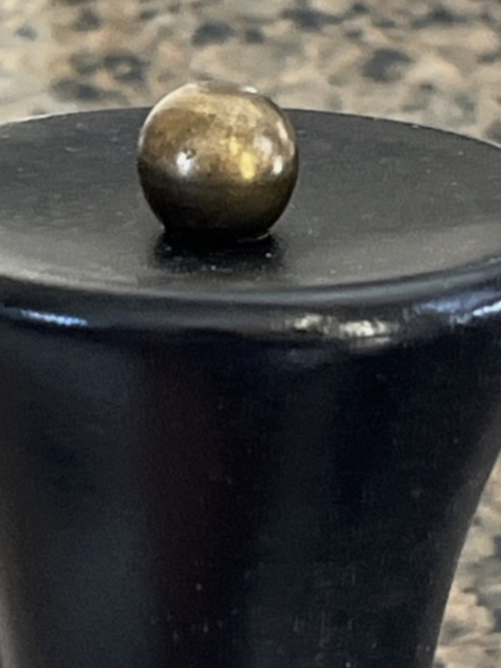 Vintage Dansk Teak MCM Wood Pepper Grinder Mill Black Top Mid-Century Modern - Picture 5 of 7